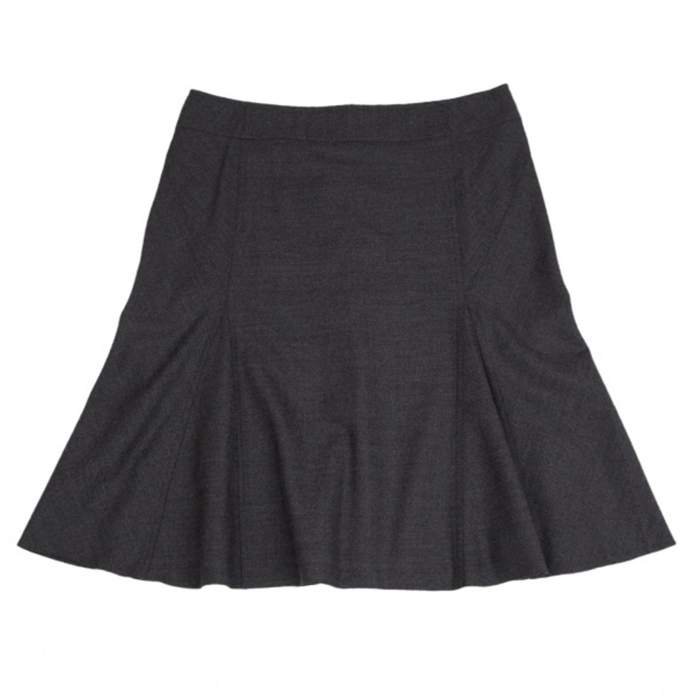 Armani Collezioni Women’s Stretch Virgin Wool Paneled Mini Skirt Charcoal Size 6